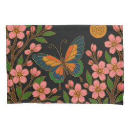 Funda De Cojín Butterfly Cherry Blossom Moon