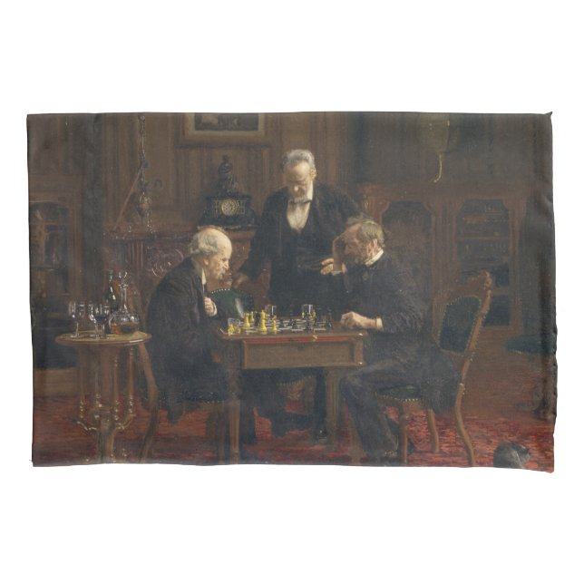 Funda De Cojín Caballeros jugando al ajedrez (Thomas Eakins) (Anverso-izquierdo)