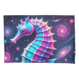Funda De Cojín Caballo marino cósmico colorido