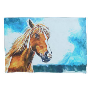 Funda De Cojín Caballo rojo en el cielo Pillowcase