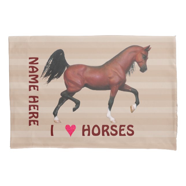 Funda De Cojín Caballos árabes del amor del potro I del caballo (Anverso)