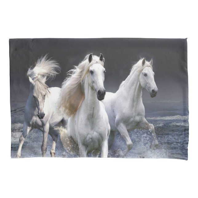 Funda De Cojín Caballos corriendo lanzando almohada (Anverso-izquierdo)