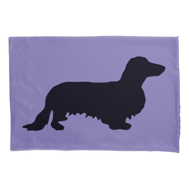 Funda De Cojín Cabello largo de Dachshund - Silhouette 1 (Anverso)