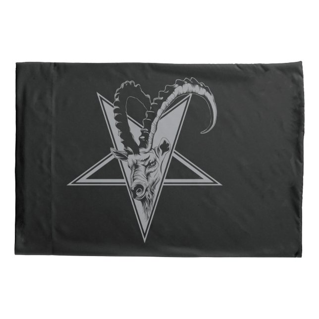 Funda De Cojín Cabra en un Pentagram (Reverso)