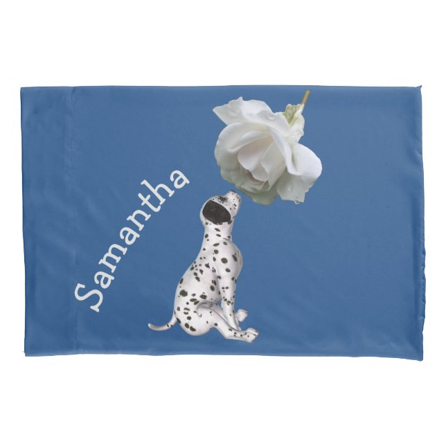 Funda De Cojín Cachorro Dalmatiano Y Animal Rosa (Anverso)