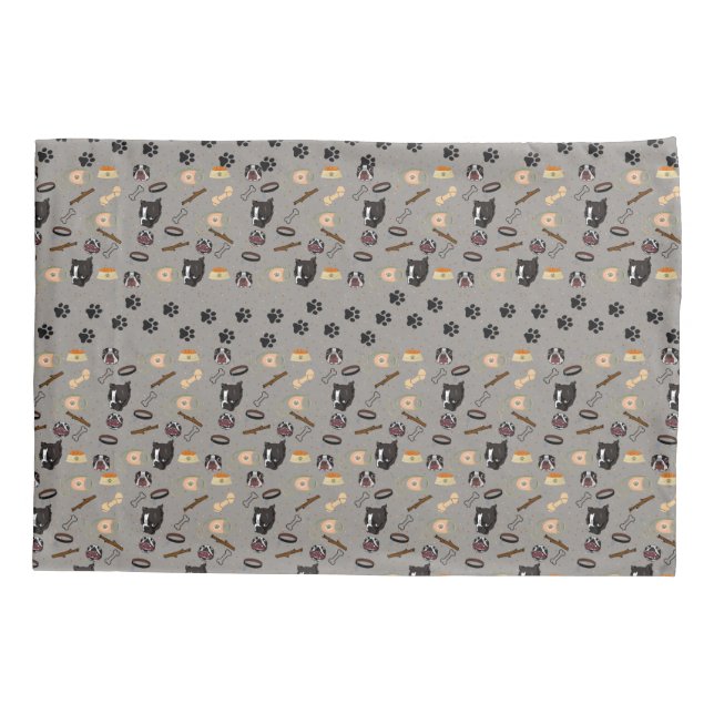 Funda De Cojín Cachorros y huellas digitales en zorba marrón (Reverso)