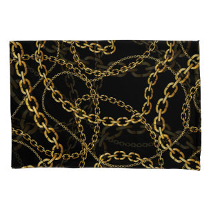 Funda De Cojín Cadena dorada perfecta, patrón elegante.