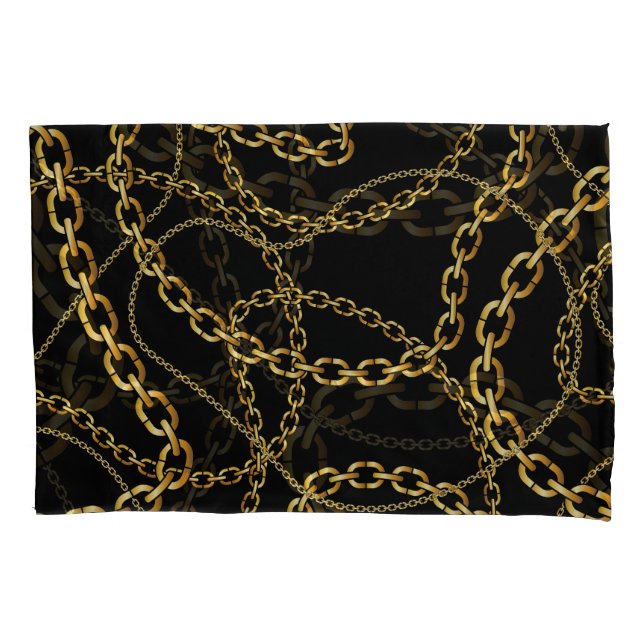 Funda De Cojín Cadena dorada perfecta, patrón elegante. (Anverso)