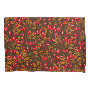 Funda De Cojín caderas de Rosa, marrón y rojo
