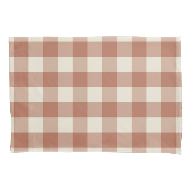 Funda De Cojín Caer Amaro en Panna Cotta Gingham - estampado de c (Anverso)