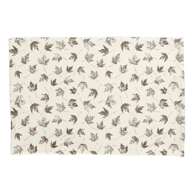 Funda De Cojín Caer hojas de arce en crema - patrón sin costura. (Anverso)