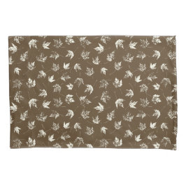 Funda De Cojín Caer hojas de arce sobre marrón - sin costuras.