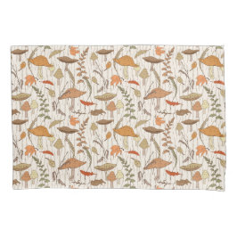 Funda De Cojín Caer hongos y hojas - patrón sin fisuras.