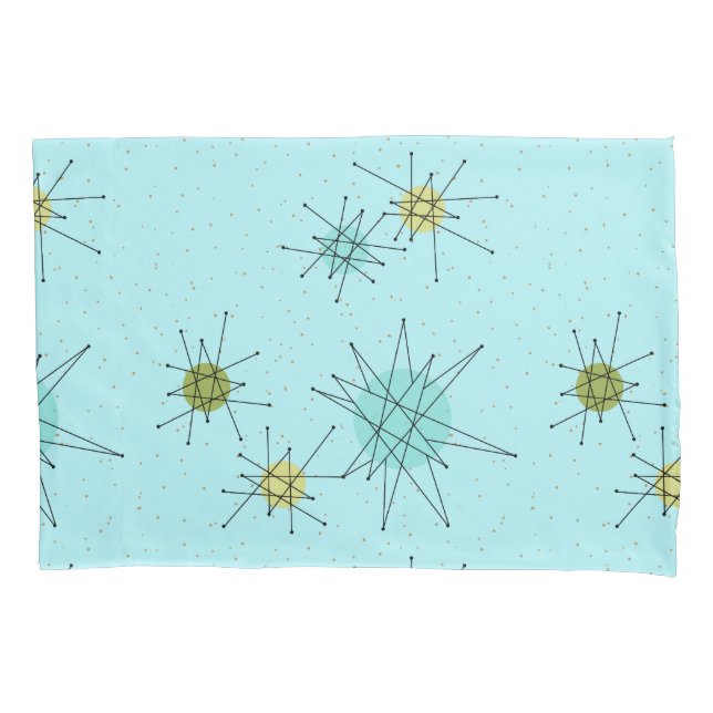Funda De Cojín Caída de los Starbursts Atómicos del Huevo Azul de (Anverso)