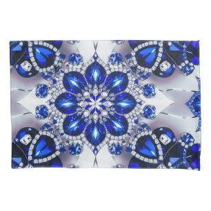 Funda De Cojín Caja de almohadas única con colores blancos azules