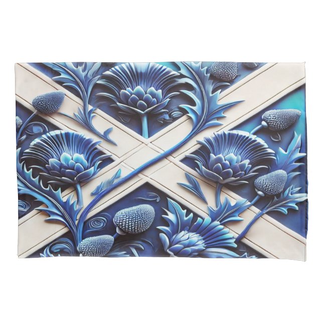 Funda De Cojín Caja de almohadas única con fragmentos escoceses (Anverso)