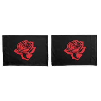 Funda De Cojín Caja de la almohada del rosa negro y rojo