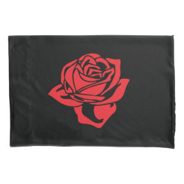 Funda De Cojín Caja de la almohada del rosa negro y rojo