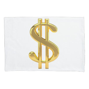 Funda De Cojín Caja de la almohada del Rótulo de dólar del oro