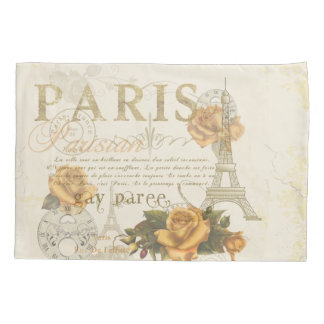 Funda De Cojín Caja de la torre Eiffel de los rosas de París del
