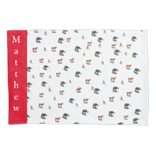 Funda De Cojín Caja de Pilar de Animales Variados Personalizados
