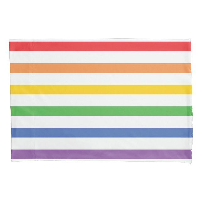 Funda De Cojín Caja rayada arco iris de la almohada (Anverso)