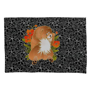 Funda De Cojín Caja roja de la almohada del perro chino de BINDI