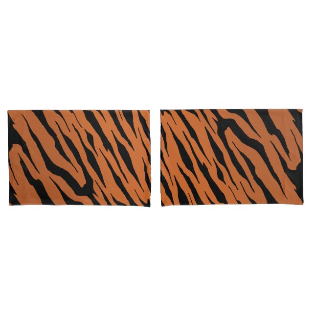 Funda De Cojín Cajas de la almohada de la raya del tigre (pares) (Anverso - Set)