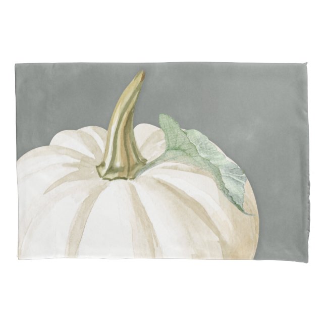 Funda De Cojín Calabaza blanca caída de granja (Anverso)