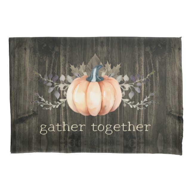 Funda De Cojín Calabaza de Acuarela (Anverso)