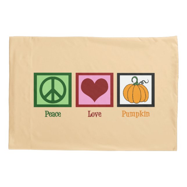 Funda De Cojín Calabaza del amor de la paz (Reverso)