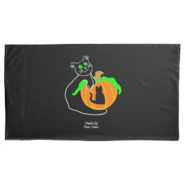Funda De Cojín Calabaza para gato negro tamaño tamaño de almohada