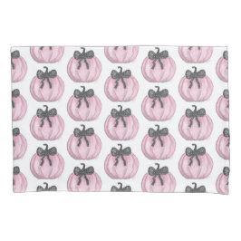 Funda De Cojín Calabaza rosa con arco negro