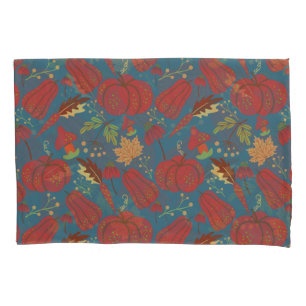Funda De Cojín Calabaza y zanahoria sin soldadura patrón rojo y a