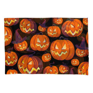 Funda De Cojín Calabazas de Halloween: Espeluznante patrón sin fo