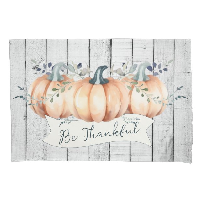 Funda De Cojín Calabazas Rústicas Acuarela (Anverso)