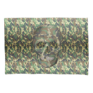 Funda De Cojín Calavera con camuflaje - Coloque la cabeza aquí