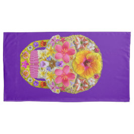 Funda De Cojín Calavera de flores 4-Tropical