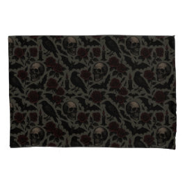 Funda De Cojín Calavera floral gótica con detalles intrincados