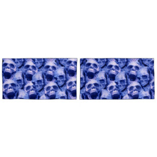 Funda De Cojín Calaveras azules oscuras