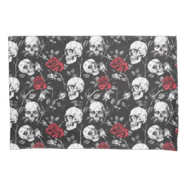 Funda De Cojín Calaveras góticas y Rosas Camas