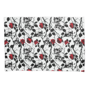 Funda De Cojín Calaveras góticas y Rosas Camas
