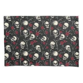 Funda De Cojín Calaveras góticas y Rosas Camas