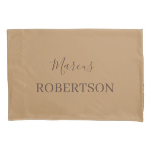 Funda De Cojín Caligrafía monograma marrón minimalista profesiona