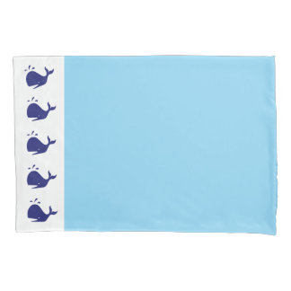Funda De Cojín Cama de niño de ballenas azules, simple y lindo