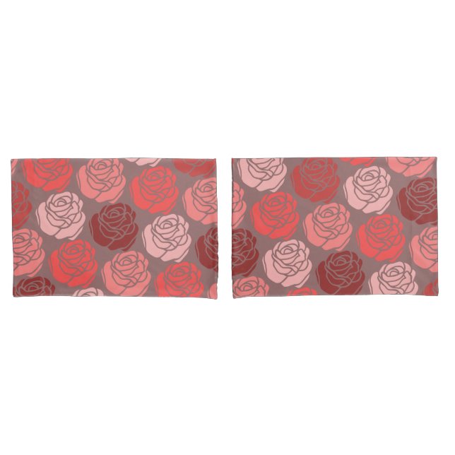 Funda De Cojín Cama de Rosas, rosa brillante monocromo (Anverso - Set)