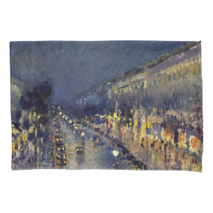 Funda De Cojín Camille Pissarro - Boulevard Montmartre de noche