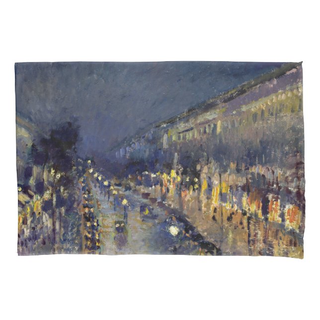 Funda De Cojín Camille Pissarro - Boulevard Montmartre de noche (Anverso)