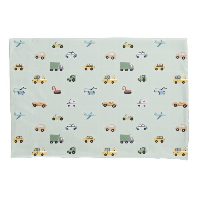 Funda De Cojín Camión de niños, patrón de vehículo (Anverso)