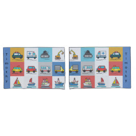 Funda De Cojín Camiones y transporte monogramas para niños